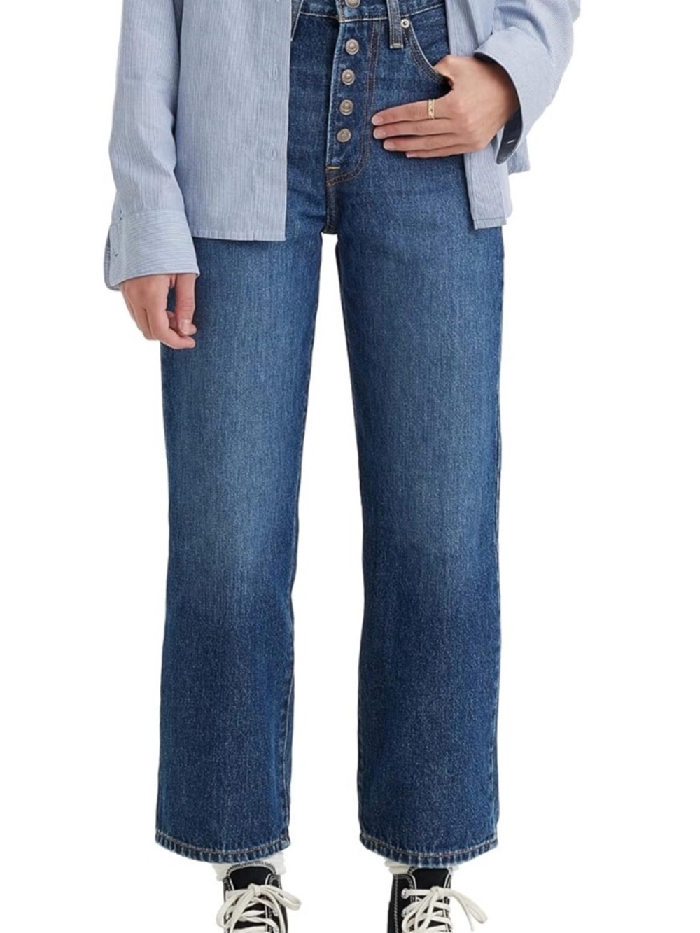 Levi’s Women’s Snap Ribcage Straight Ankle Jeans